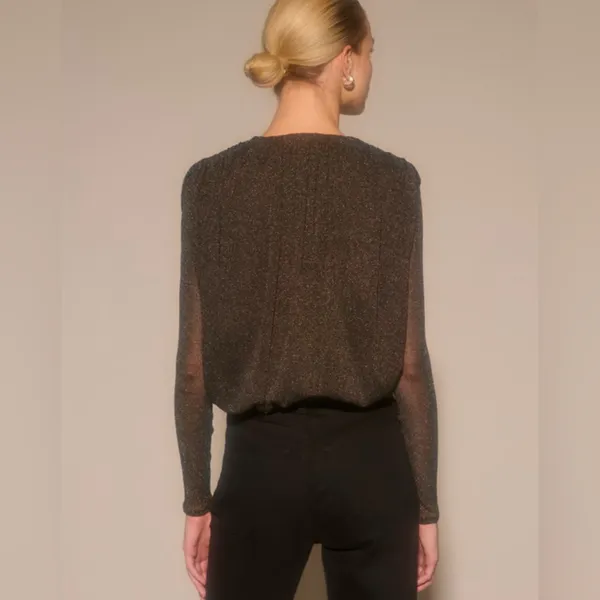 NEW Abercrombie & Fitch Long-Sleeve Draped Deep-V Bodysuit Small - Image 4