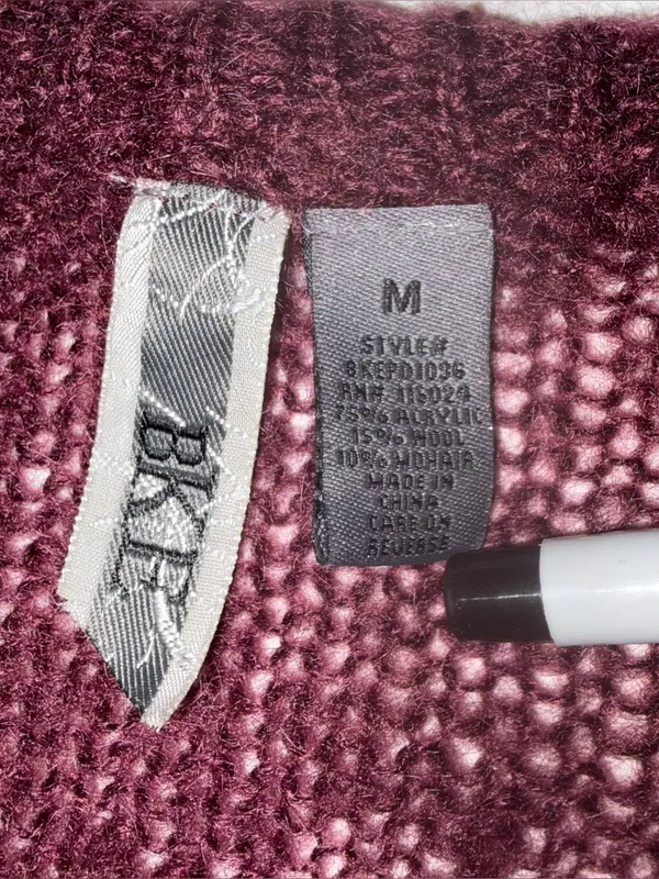 BKE Lace Mesh Floral Detail Mohair Blend Sweater Fairy - Size Medium - Image 10