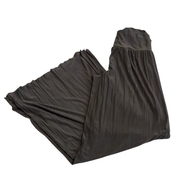 Nic+Zoe Palazzo Pants Womens M Brown Wide Leg High Waist Flowy Minimalist Luxury - Image 5