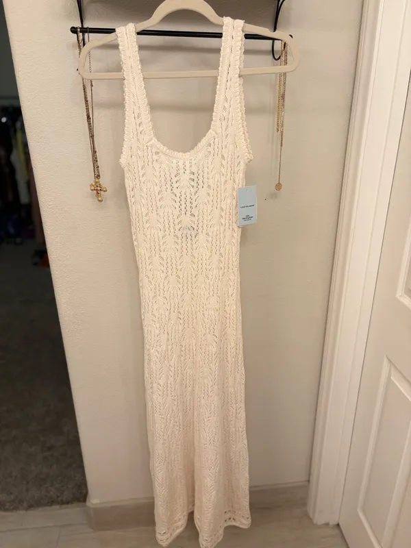 Aqua & Kristopher Brock Bohemian Cotton Crochet Dress - Image 4