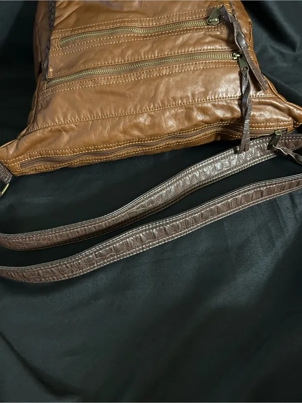 Bueno Women’s Brown Faux Leather Shoulder Bag Purse - Image 9