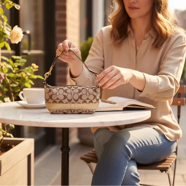 Coach Brown and Tan Women's Vintage Bag - Image 5