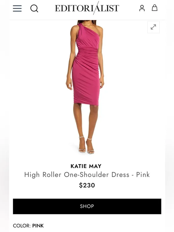 Katie May High Roller One Shoulder Nekcline Bodycon Cocktail Dress - Image 3