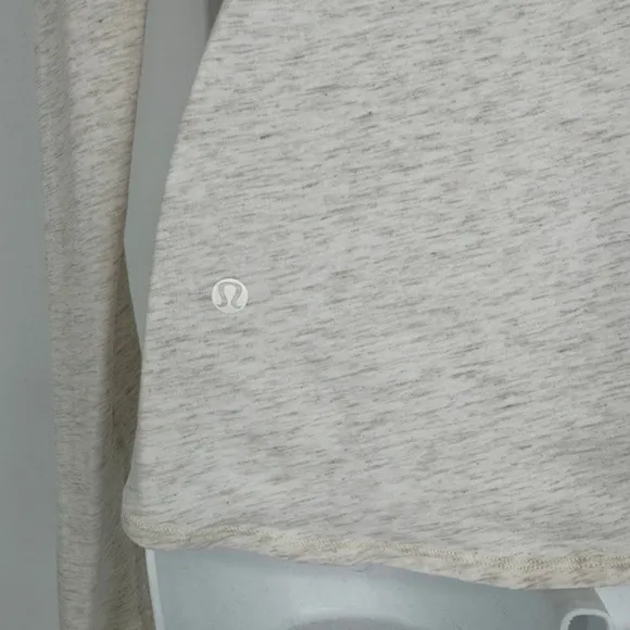 Lululemon Radiant Long Sleeve‎ Wrap Top Size 2 Heathered Beige Thumbholes Active - Image 9