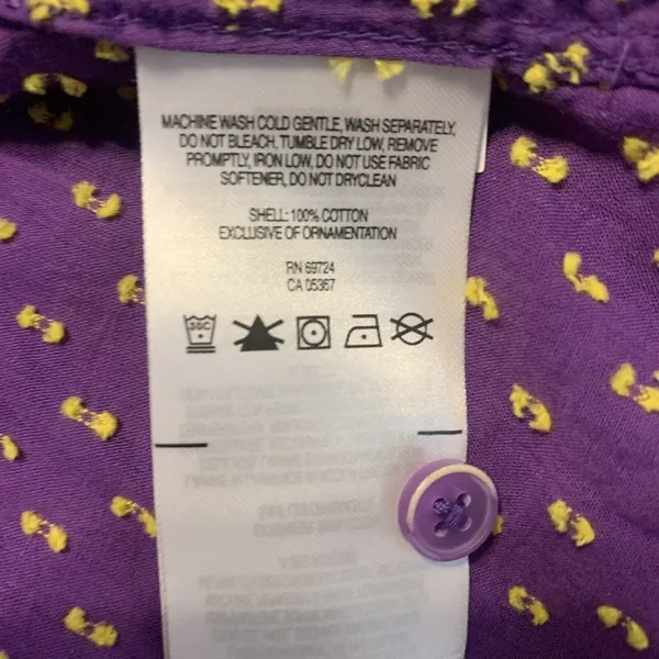 Columbia Womens Size Medium Purple Gold LSU Tigers Embroidered Button Up Blouse - Image 5