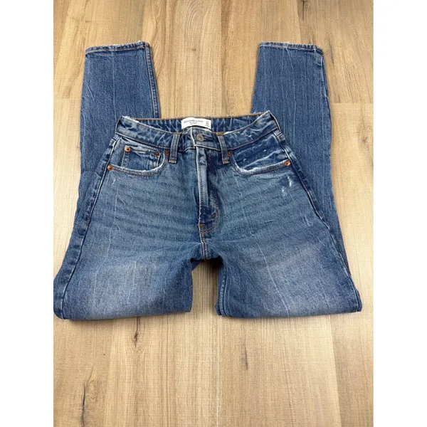 Abercrombie & Fitch Curve Love High Rise Skinny Jeans Medium Wash Blue 24‎ 00R - Image 3