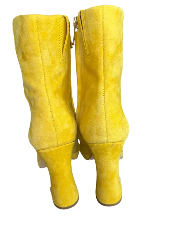 Jaye Platform Suede Boots Size 7.5 Sunny Yellow Color. - Image 9