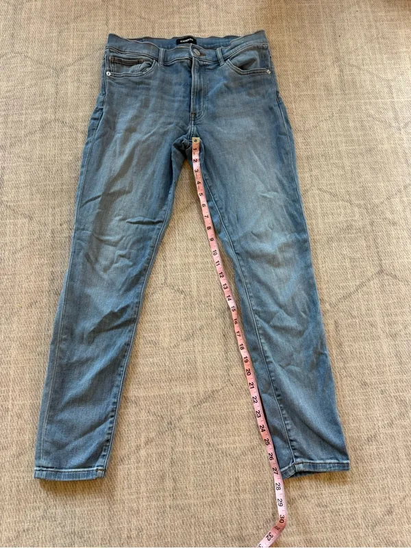 Express Skinny Fit Stretch Blue Jeans 10L - Image 5