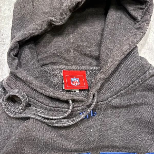 Vintage Y2K Grey and Blue Embroidered NFL Indianapolis Colts Hoodie Sweatshirt - Image 3