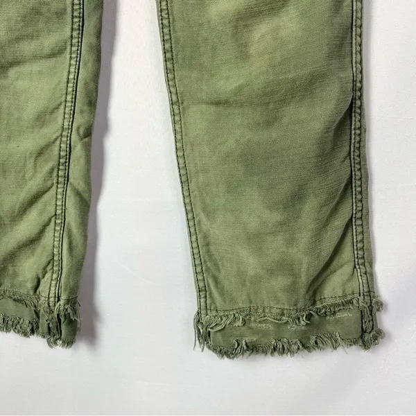 Free People Stormbringer Green‎ Distressed Straight Leg Pants 24 - Image 8