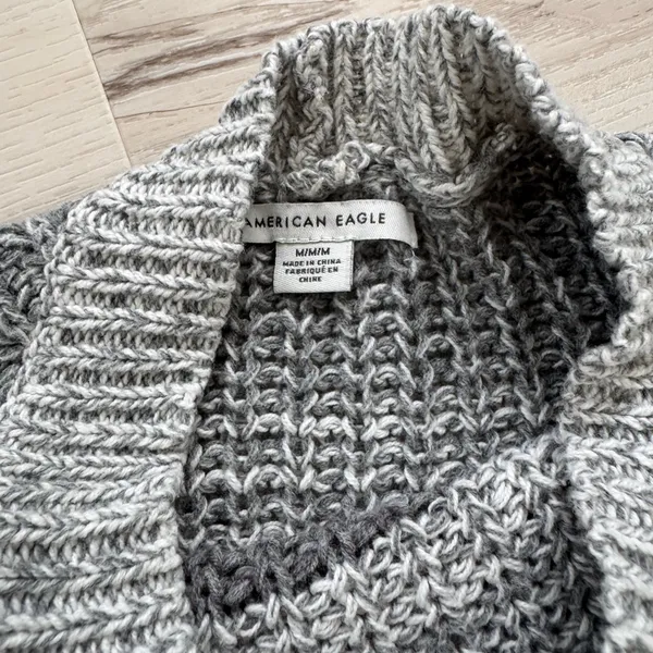 American Eagle Outfitters Oversized Gray & Black Striped Crewneck Sweater - Image 3