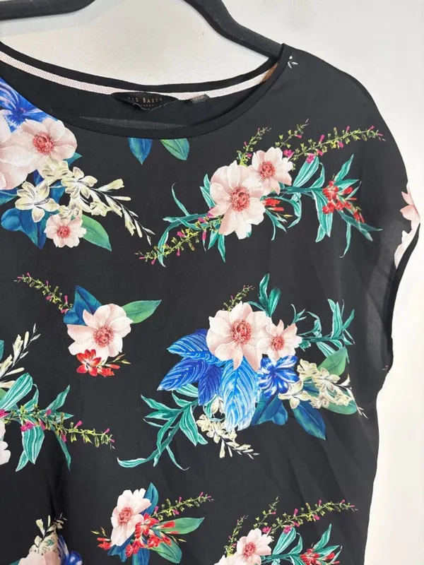 Ted Baker floral mixed media top - Image 2