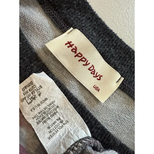 Happy Days Camo Sweatshirt Small Oversized Camouflage Travel Lounge Vacation - Image 3