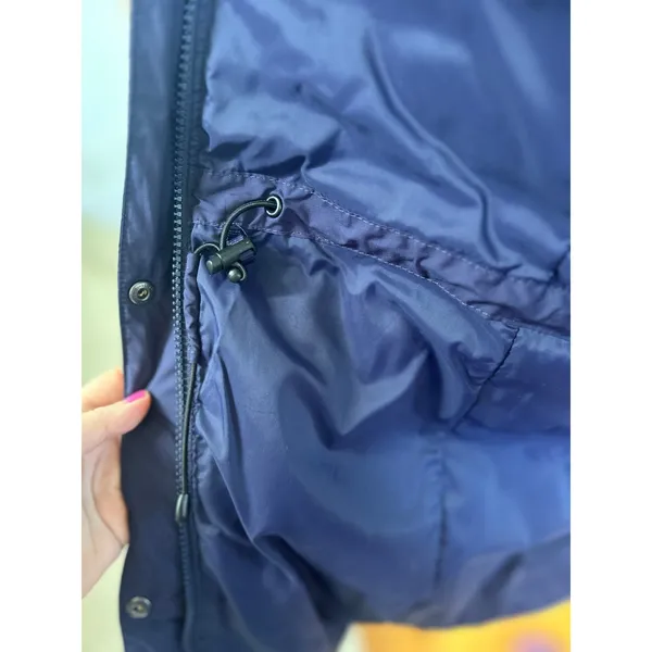 L.L.Bean Navy Down Fill Thigh Length Puffer Jacket - Image 9