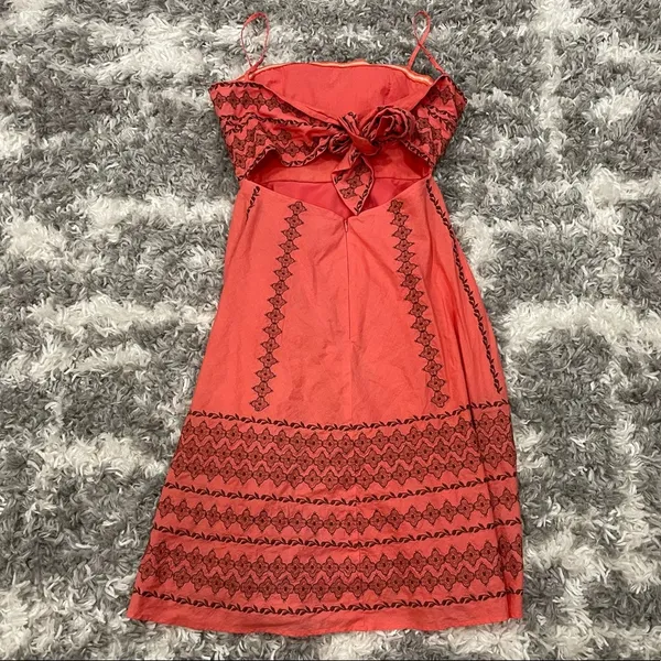 BCBG MAXAZRIA Pink Brown Embroidered Dress XS AS IS - Image 11