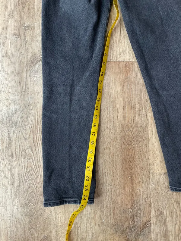 AGOLDE High Rise Skinny Jeans Size 25 Washed Black Button Fly Vintage Fade - Image 6