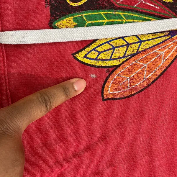 Chicago Blackhawks Hoodie Women L Red Old Time Style NHL Pullover‎ - Image 5