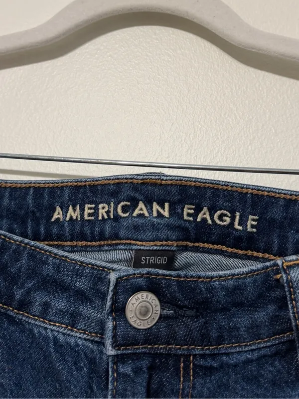 AE Mom Shorts Size 14 Denim Dark Wash Stretch American Eagle - Image 2