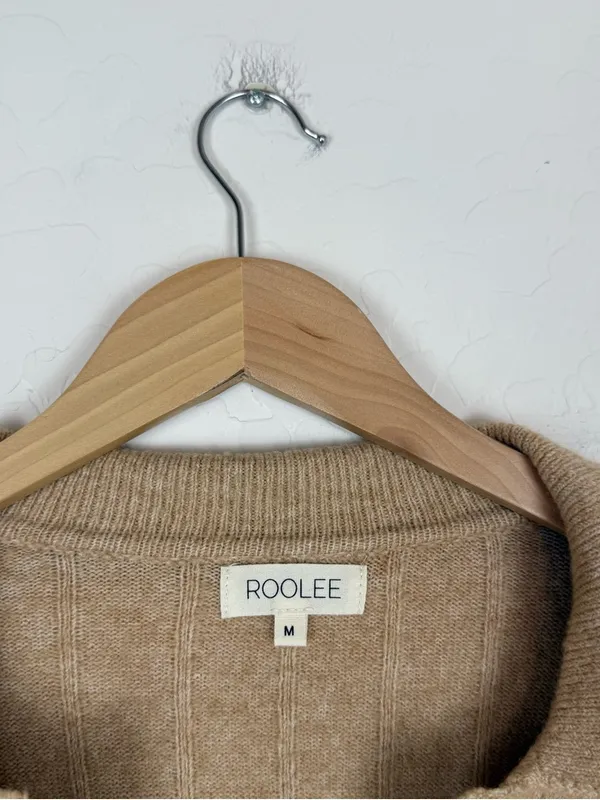 Roolee V-Neck Knit Ribbed Sweater Belted Midi Dress - Image 5