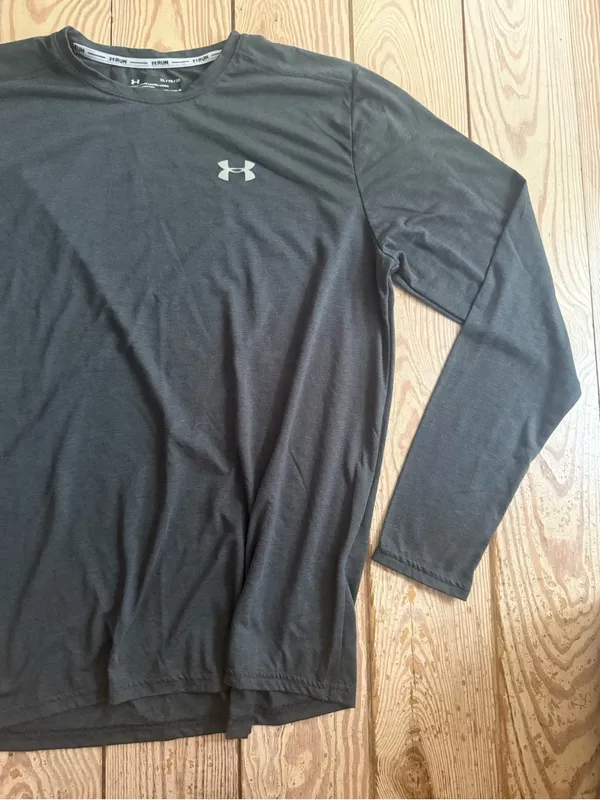 Under Armour HeatGear Long Sleeve Shirt XL Dark Grey - Image 3