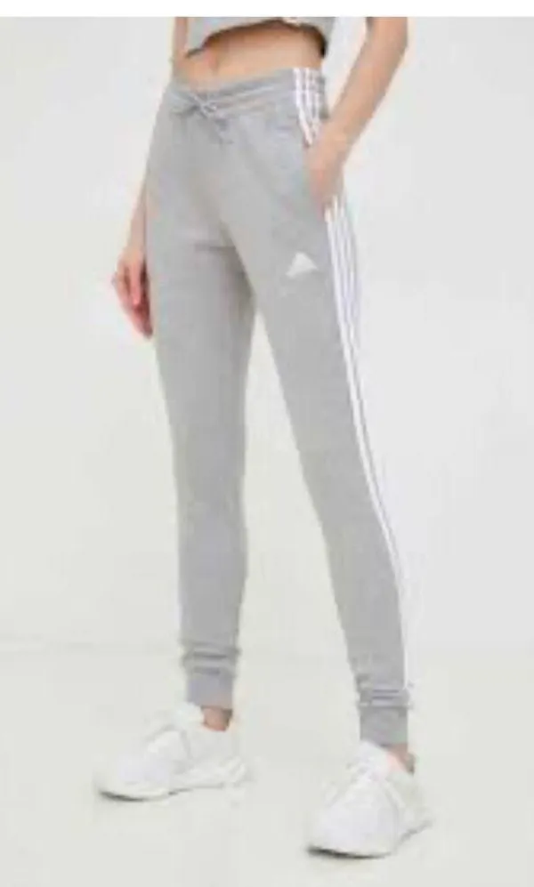 Adidas Essentials Classic Three Stripe Jogger Sweatpant Grey Size Small - Image 6