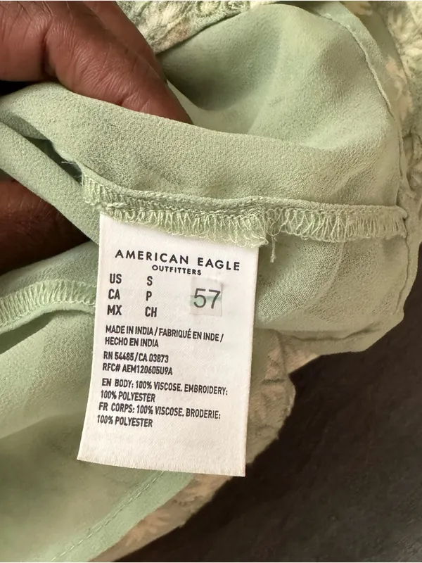 American eagle AE Light green mint Floral Eyelet Romper NWOT size small - Image 10