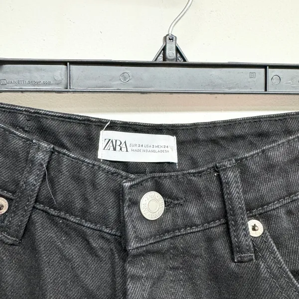 Zara Women Wide Leg High Waisted‎ Black Jeans Size 2 - Image 2
