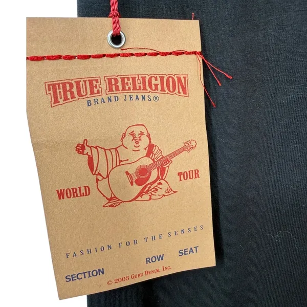 NWT True Religion Eva Pant Black Athletic Hook Up Flare Leggings Size Large - Image 5