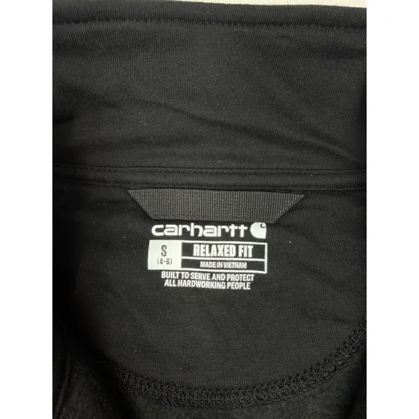 Carhartt Womens Tencel Quarter Zip Sweatshirt Black Relaxed Fit Small NEW - Image 5