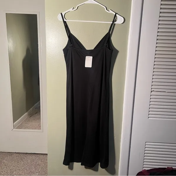 Lovestitch Women's Size Small Slow Dance Slip Dress Black Midi Sleeveless V-Neck - Image 7