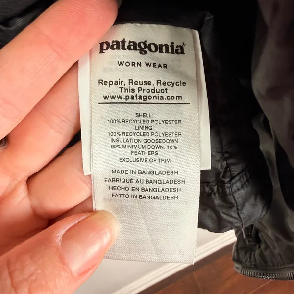 Patagonia Goose Down Quilted Jacket Black Puffer Full Zip Size M 84683 2020 - Image 10