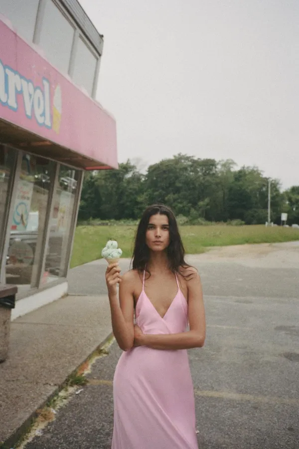 Zara Satin Pink Slip Maxi Dress - Image 8