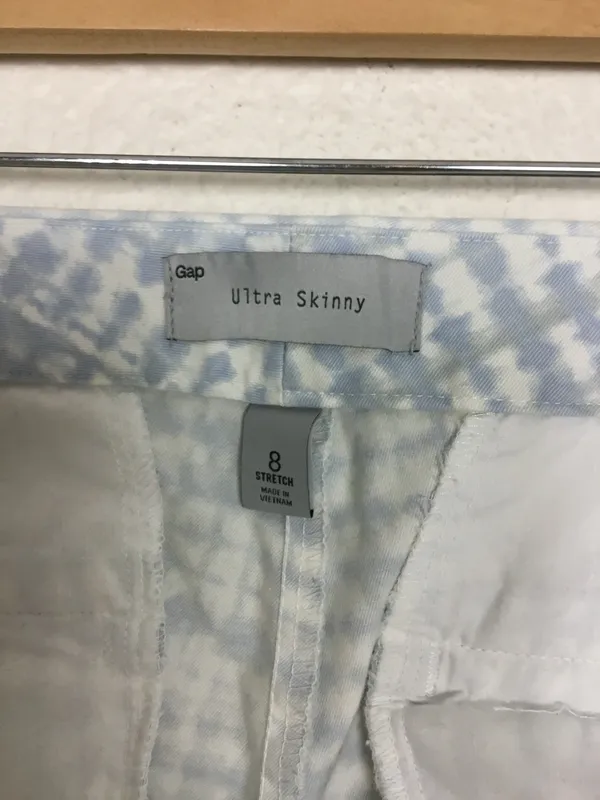 Gap Pants Size 8 Women's Jeans Cotton Blue/white Cropped Back Seam Summer - Image 8