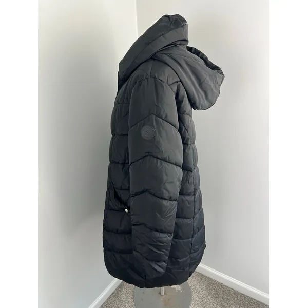 Madden Girl Black Long Hooded Puffer Winter Coat 2XL - Image 4