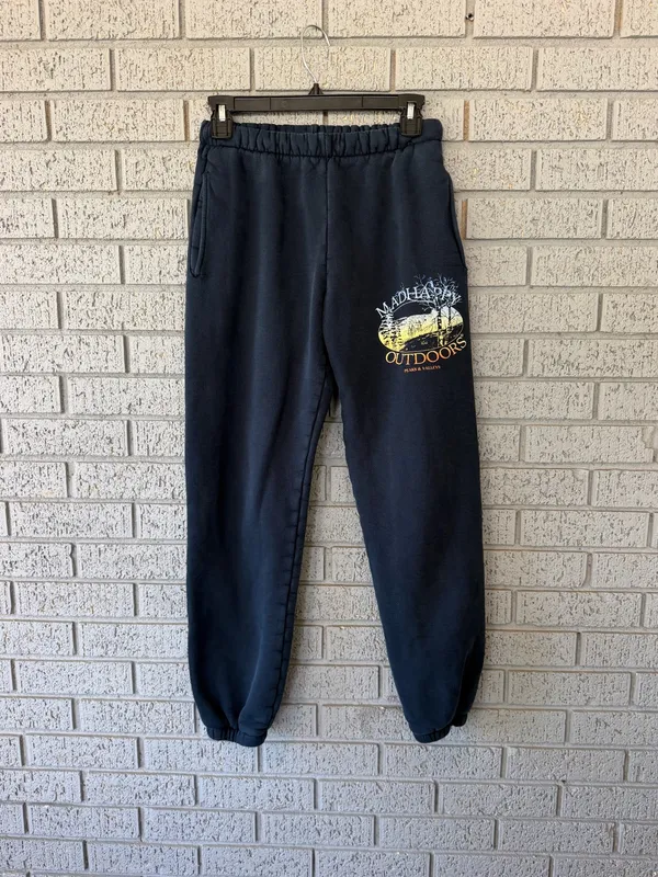 Madhappy Outdoors Sweatpants Heavyweight Women’s Size Small Relaxed Navy - Image 3