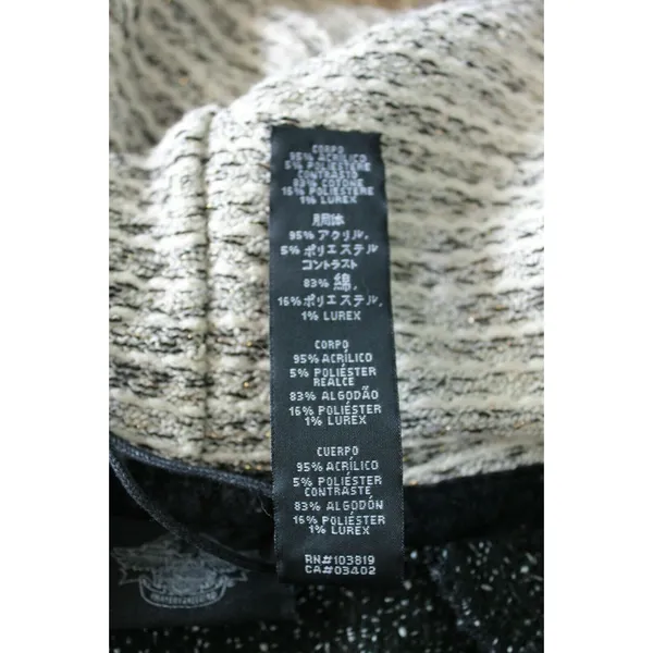 Harley Davidson Womens Hoodie Jacket Skull Chain Accent 1903 Size Medium Tweed - Image 9