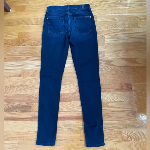 7 For All Mankind Dark Blue high waist Skinny Jeans - Image 3