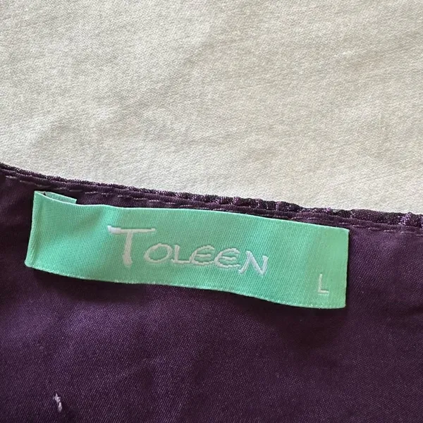 Toleen One Shoulder Bow Detail Party Dress size L - Image 4