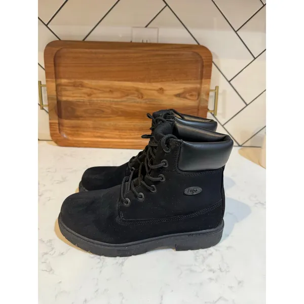 Lugz Convoy black Round Toe Boot size 9 Retro hip hop rugged street neutral - Image 4