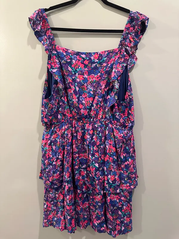 NWT Emily Wonder Purple Ruffle Sleeve Tiered Dress - Image 5