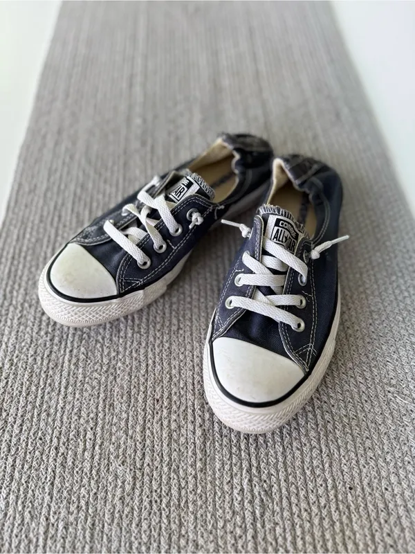 Converse Navy Blue Canvas Slip On Sneakers Size 8 - Image 2