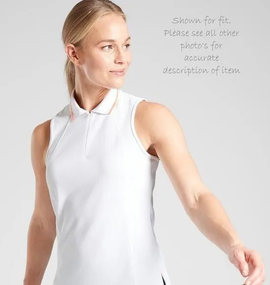 NWT ATHLETA M Polo Tank Collared Sleeveless Top Activewear Tank Women's Black - Image 2