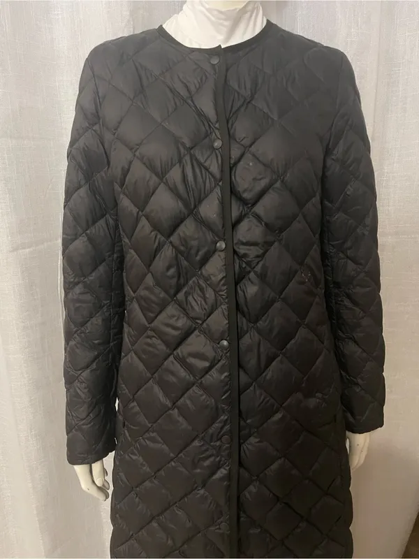 UNIQLO Ultra Light Down Compact Coat Black Size S Quilted Long Jacket Packable - Image 2