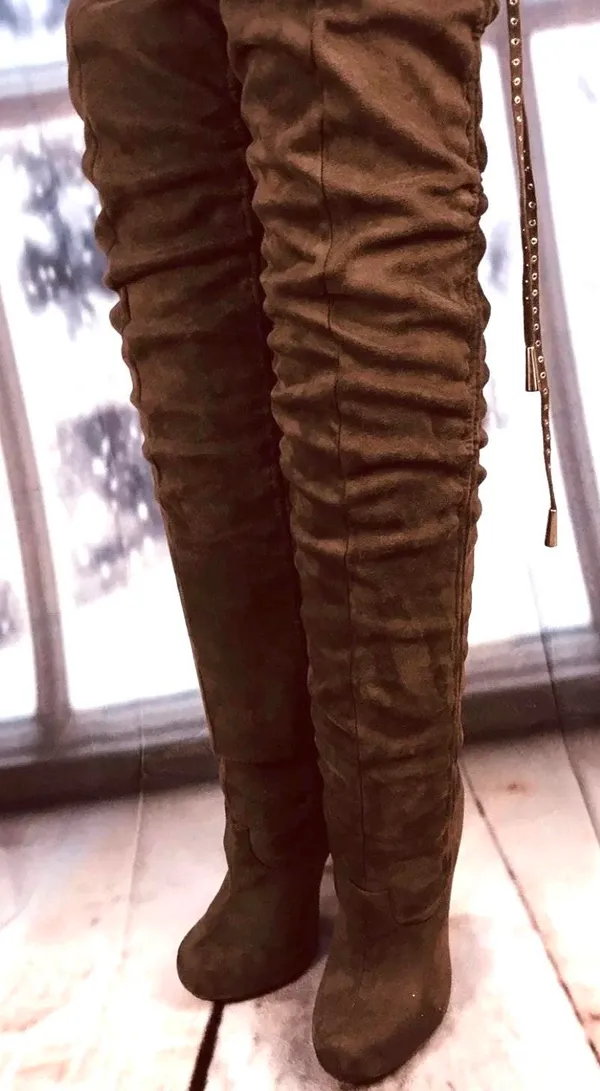 Sheikh Over Knee Boots Brown Size 7 - Image 5