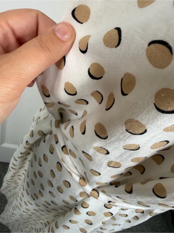 Ann Taylor XL Linen Blend Polka Dot Belted Sleeveless Midi Shirt Dress - Image 9