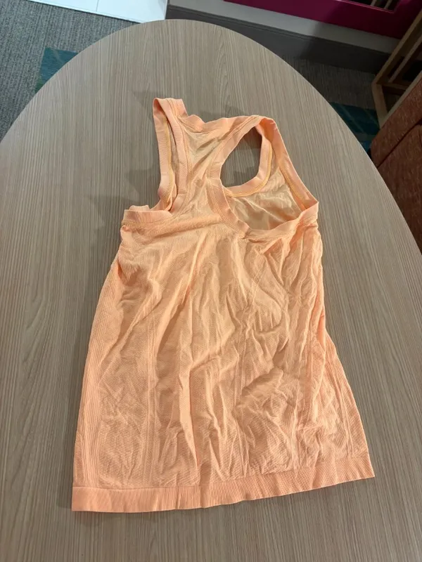 Athleta Racerback Tank Top Small Yellow 100% Nylon Textured Pull Over Bright - Image 3