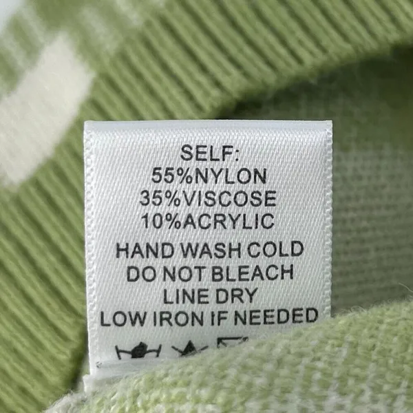 Lalavon Coordinated Set Checkered Crop Knit Sweater Set Green White Size Small - Image 11