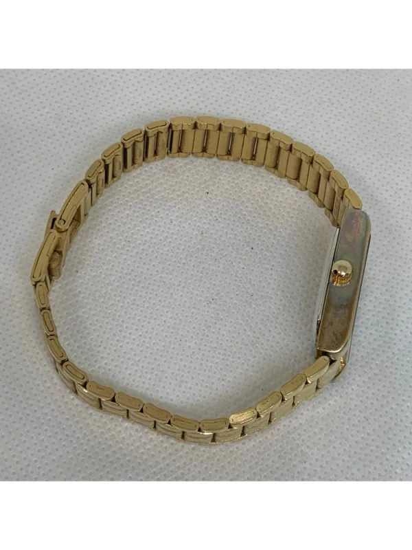 Vintage Armitron women watch gold tone 19mm black dial quartz analog 7” running - Image 7