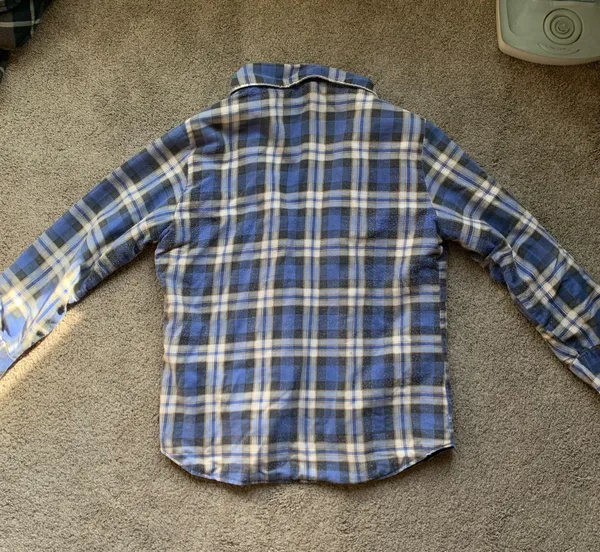 Plaid Flannel Jacket Blue Size L - Image 2