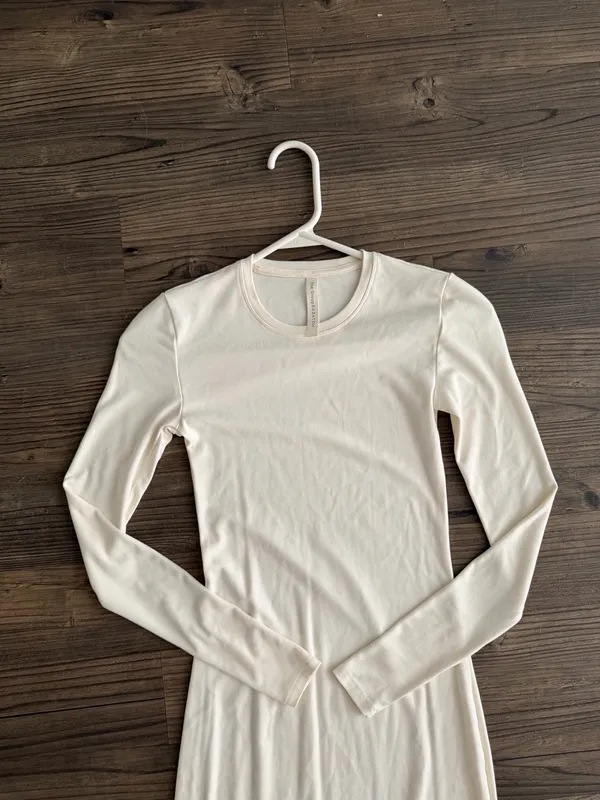 Aritzia Cream Long-Sleeve Maxi Dress - Image 2